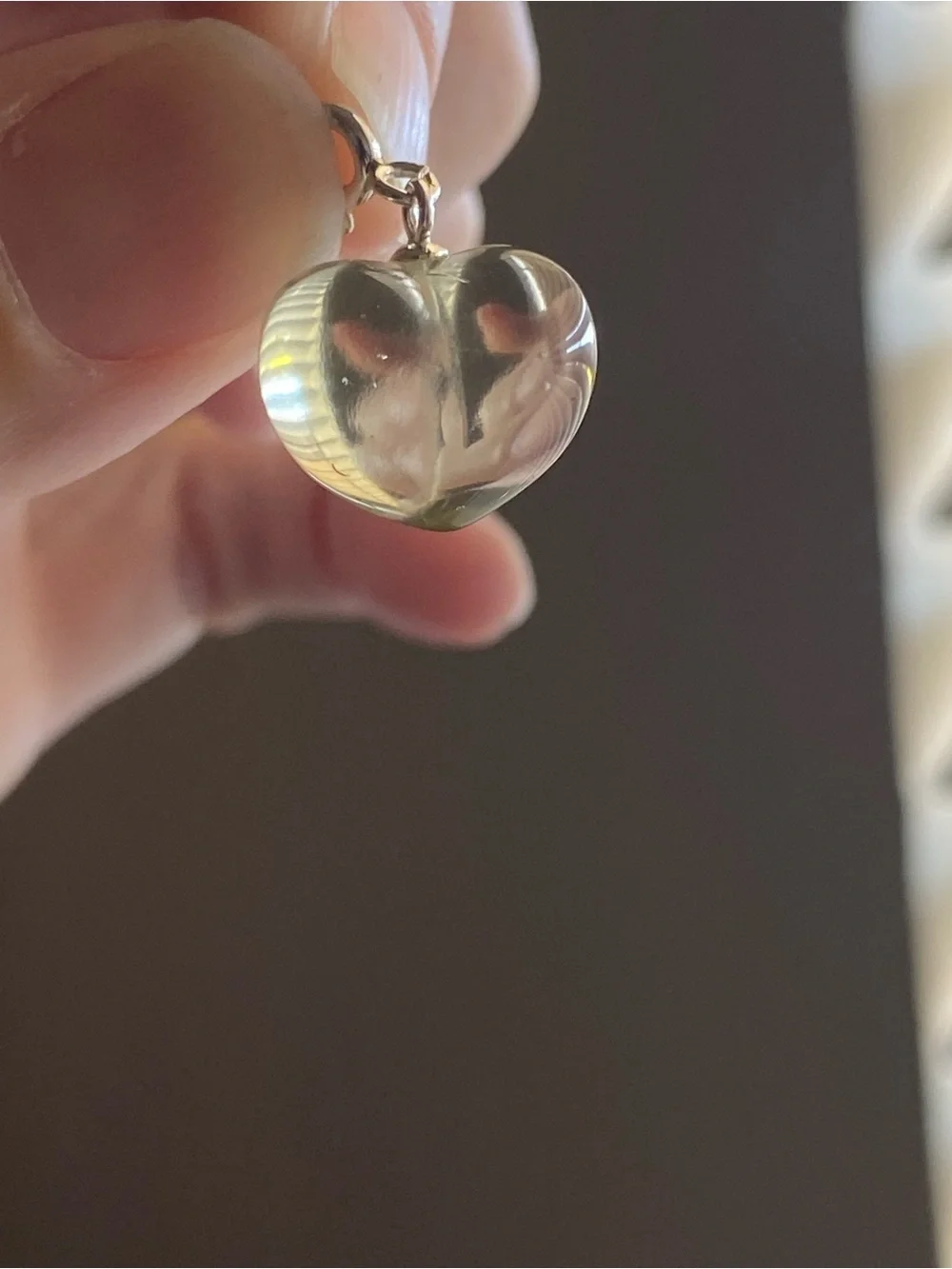 Natural Libyan Desert Glass Heart Charm or Pendant
